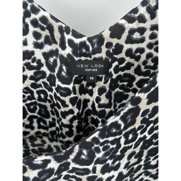 New Look Curves Trendy Leopard Animal Print Sleeveless Slip Dress Womens 18 Sexy - Picture 3 of 5